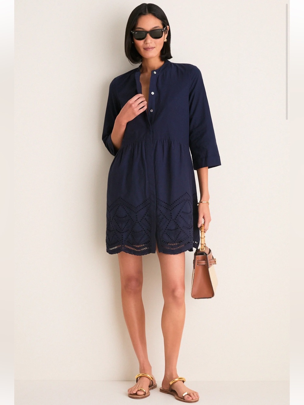 TUCKERNUCK Navy Eyelet Royal Shirt Dress